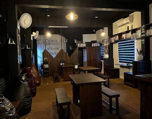 The reading room at Forwords Library Café